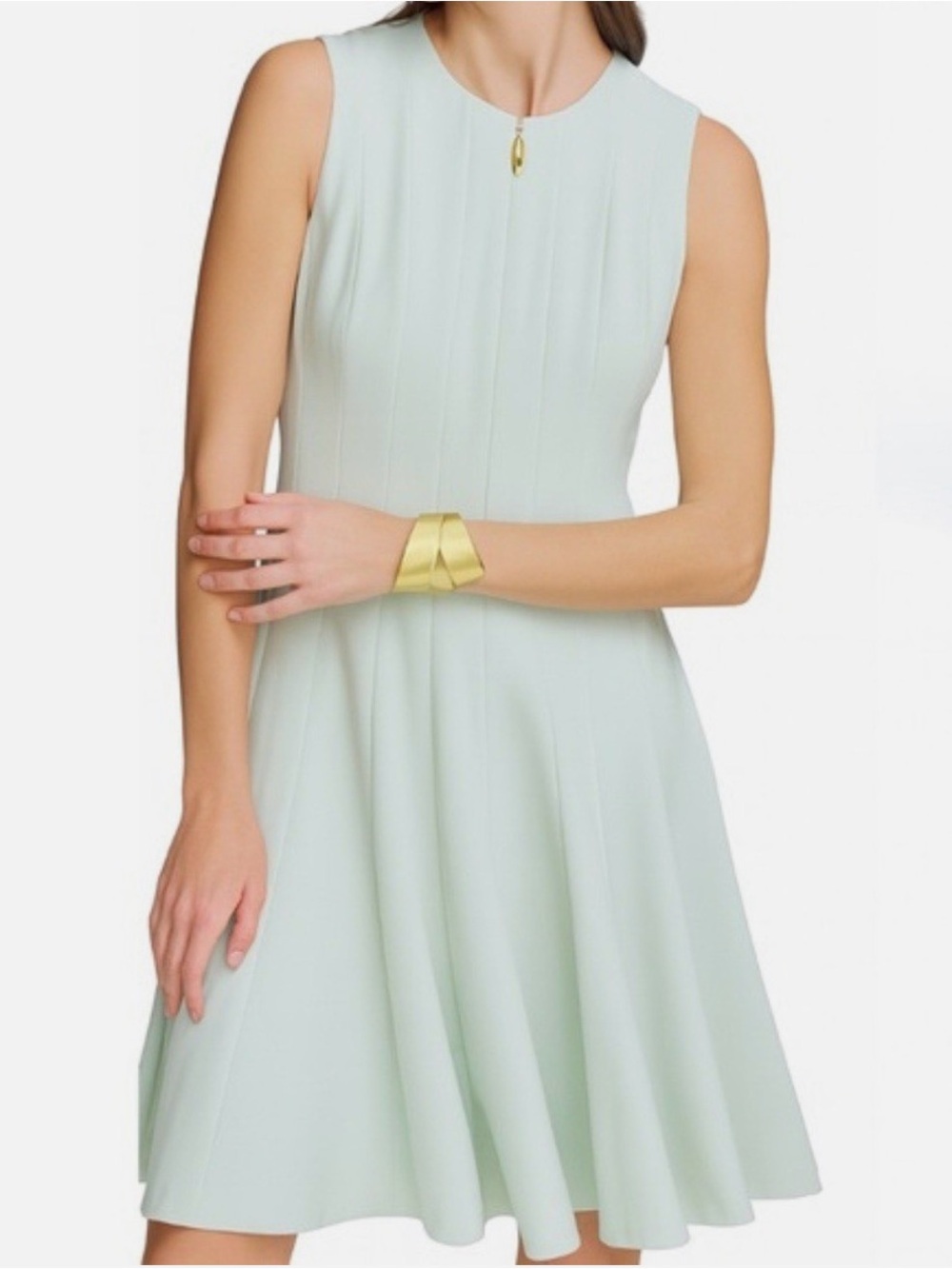 Dillard’s Donna Karan Pale Mint Sleeveless Fit and Flare Dress size 14